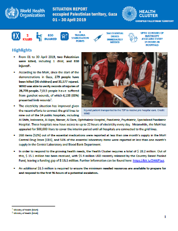 World Health Organization (WHO) Situation Report Gaza