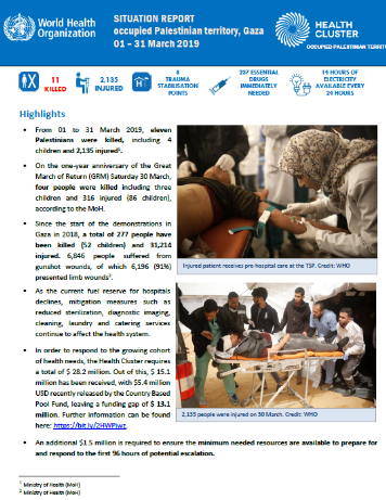World Health Organization (WHO) Situation Report Gaza