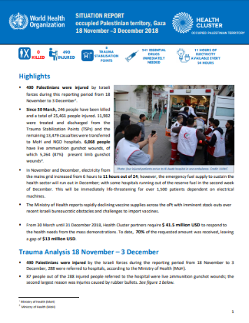  World Health Organization (WHO) Situation Report Gaza